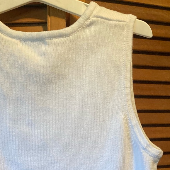 Tian Collection White Knit Sleeveless Shell - Picture 10 of 12